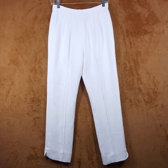 Milani Stretch Crepe Straight Leg White Women's Trousers - Picture 3 of 9